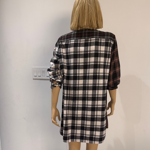 Loewe shirt long sleeve Patchwork Plaid Shirt in Brown and Black sz 40 - Picture 6 of 9